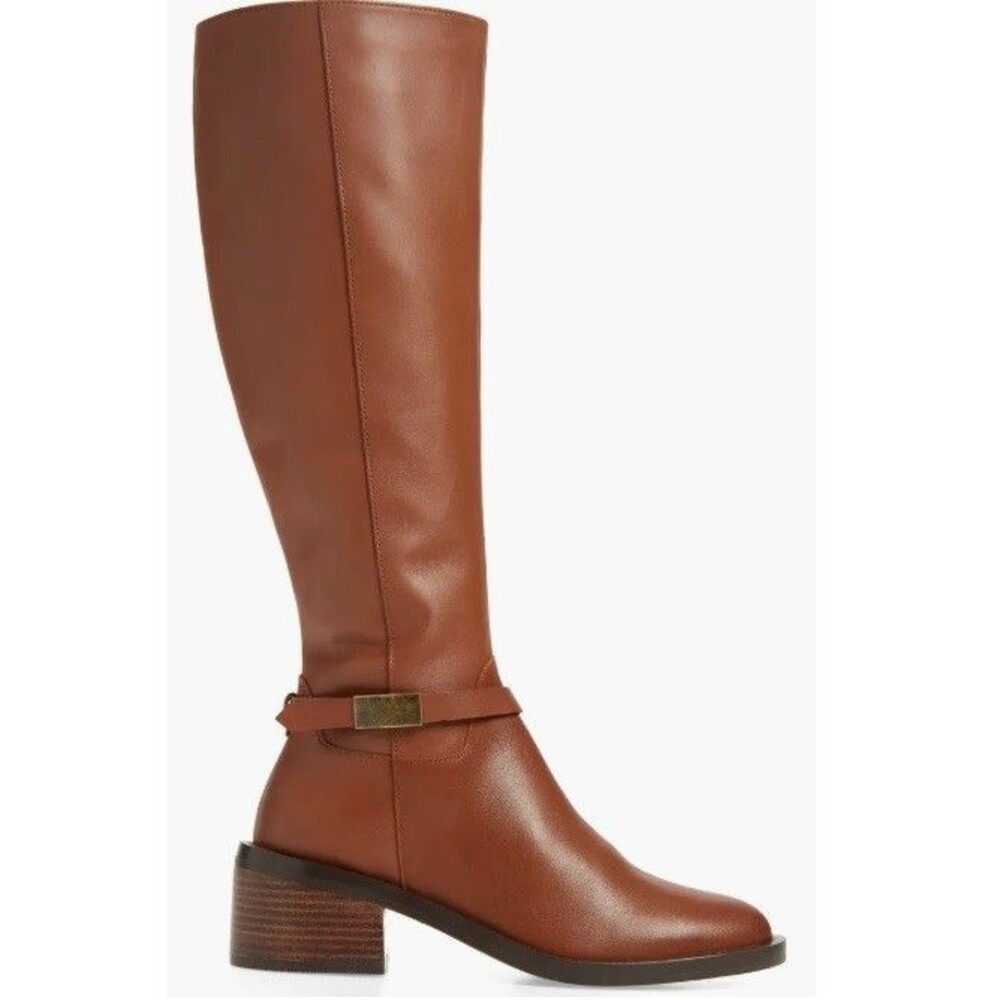 L Paolo Kamile Women's Brown Zip Up Knee High Riding Boots US 5.5 EU 35.5 - NEW